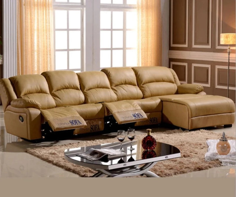 Comfy leather sectional couch deals