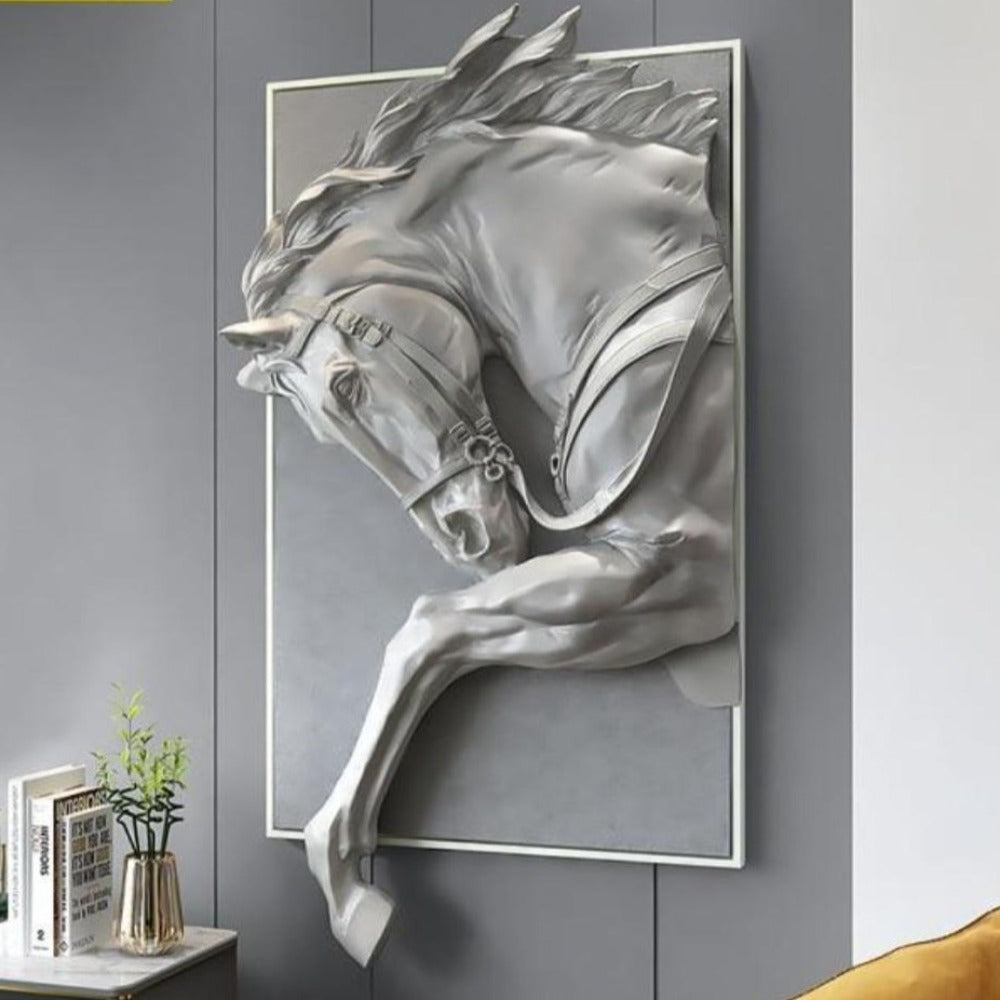 High Defined 3D Mural Horse Designed Creative Wall Hanging Art