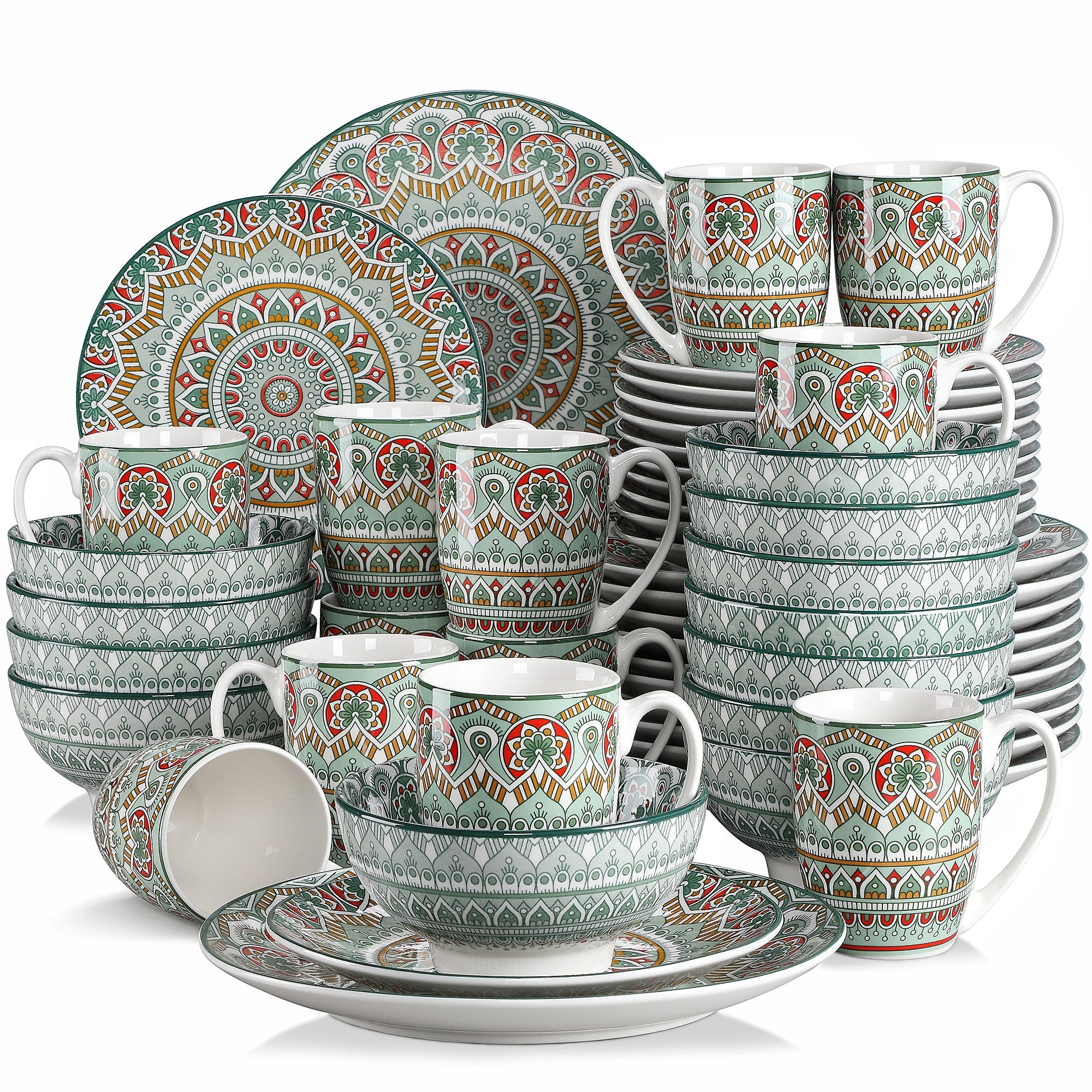 vancasso 16-Piece Patterned Colored patterned Porcelain Dinnerware