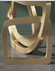 Modern Golden Finish Marble Dining Table / Lixra