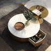 Marble Coffee Table Set With Glass Side Table / Lixra