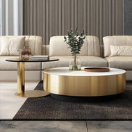 Marble Coffee Table With Glass Side Table / Lixra