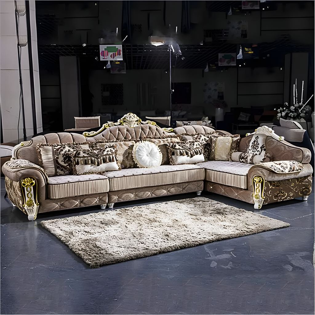Liville Style Wooden European Sectional Sofa