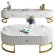 Supreme Modern Luxurious Marble Top Coffee Table and TV Stand / Lixra