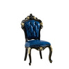 Set Of 4 Ornate Tufted European Leather Dining Chairs / Lixra