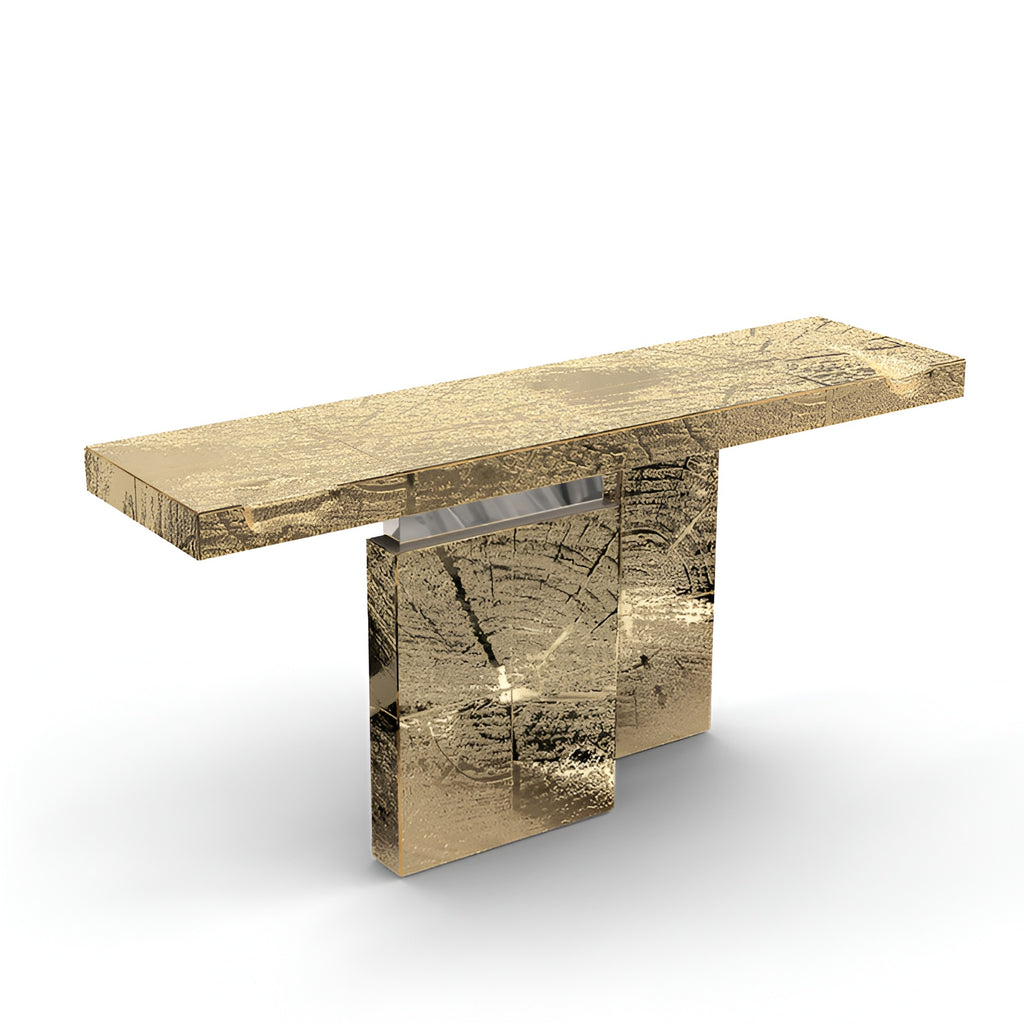 Marble-Top Accent Table with Metal Sheet / Lixra