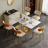 6-Piece Magnificent White Marble Dining Table Set / Lixra