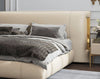 Creamy White Gold Plated Leather Bed / Lixra