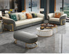 Dual Color Leather Luxurious Sofas With Ottoman / Lixra