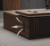 Elegant L-Shaped Desk With Geometric Lines & Secure Storage Options / Lixra