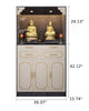 Golden Glow White Wooden Cabinet With Elegant Accents / Lixra