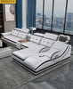 Elegant Leather Sectional Sofa Set With Multi-level Electric Massage & Smart HD Projector/ Lixra