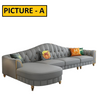 Leather Sectional Sofa With Tufted Design / Lixra