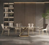 Metal Base Marble-Infused Dining Table Set / Lixra