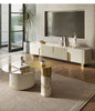 Stylish & Spacious Gold-Plated Wavy Design TV Cabinet/ Lixra