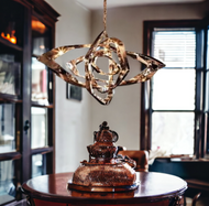 Glossy Copper Modern LED Twist Chandelier / Lixra