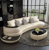 Italian Designed Solid Wooden Leather Curved Sofa Set / Lixra