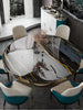 Black Marble Round Dining Table Set / Lixra