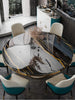 Black Marble Round Dining Table with Luxurious Golden Frame And Chairs / Lixra