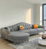 Leather Sectional Sofa With Tufted Design / Lixra