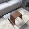 Magnificent Design Transparent Glass Tabletop Wooden Base Coffee Table  / Lixra