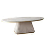 Charming White Marble-Top Coffee Table / Lixra