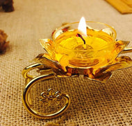 Timeless Gilt Lotus Candle Stand/ Lixra