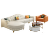 Leather Sectional Sofa With Tufted Design / Lixra