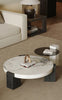 Circular Marble Coffee Table With Wooden Base / Lixra