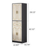 Golden Glow White Wooden Cabinet With Elegant Accents / Lixra