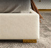 Contemporary Style Gold Plated Leather Bed / Lixra