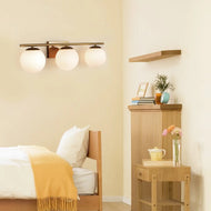 Golden And Milk White 3-Head Vanity Light / Lixra