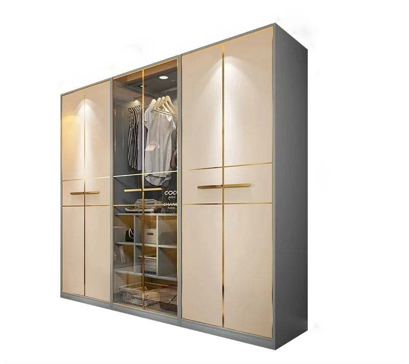 Elegance Glass Door Wooden Wardrobe