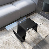 Modern Wood Coffee Table with Glass Top / Lixra