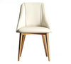 Set Of 4 Leather Finish Dining Chairs / Lixra