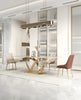 Marble Dining Table set with Gold Accents / Lixra
