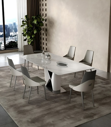 Elegant 6-Seater Marble Dining Table Set / Lixra