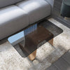 Exclusive Design Wooden Coffee Table With Glass Tabletop / Lixra