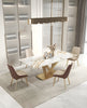 Marble Dining Table set with Gold Accents / Lixra