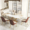 Golden Essence Dining Set With Leather Upholstery Seating / Lixra