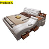 Contemporary Style Delicate Leather Bed With Incredible Storage-Lixra