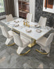 Gilt-Edged Luxury Marble Dining Table Set/ Lixra