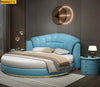 Modern Italian Leather Smooth Round Bed / Lixra