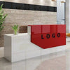 Glossy Finish Rectangular Wooden Reception Desk With Storage / Lixra