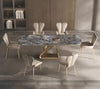 Metal Base Marble-Infused Dining Table Set / Lixra