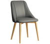 Set Of 4 Leather Finish Dining Chairs / Lixra