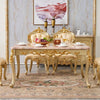 European Golden Wood Carved Marble-Top Dining Set / Lixra