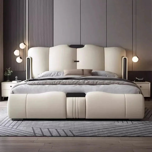 Modern Leather Upholstered Comfortable Bed / Lixra