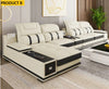 Built-in Storage Solid Wood Leather Sectional Sofa / Lixra