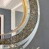 Dazzling Silver And Gold Crystal Embroidered Mirror/ Lixra